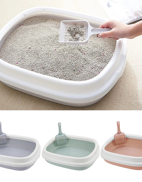 Load image into Gallery viewer, Cat Litter Box Pet Toilet Bedpan Kitten Dog Tray with Scoop 1 Set Excrement Training Sand Boxes Anti-Splash
