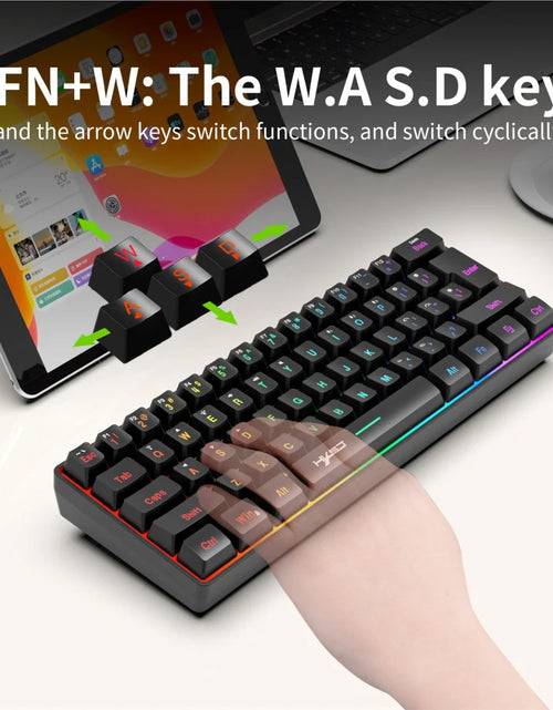 Load image into Gallery viewer, L500 Wired/Wireless Connection Gaming Keyboard 61 Keys Compact Computer Keyboard Type C Connection Mechanical Keyboard with Dyna
