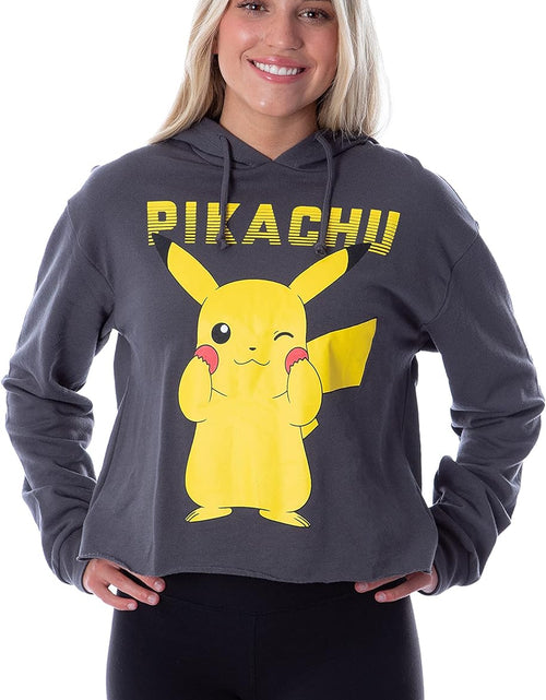 Load image into Gallery viewer, Pokemon Women&#39;S Pikachu Blushing Red Cheeks Skimmer Pullover Hoodie
