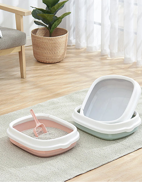 Load image into Gallery viewer, Cat Litter Box Pet Toilet Bedpan Kitten Dog Tray with Scoop 1 Set Excrement Training Sand Boxes Anti-Splash
