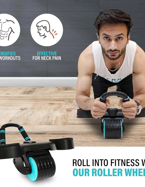 Load image into Gallery viewer, Ab Roller Wheel | Ab Roller with Elbow Support | Abs Workout Equipment | Automatic Rebound Abdominal Roller Wheel | Exercise Wheels for Home Gym, Fitness &amp; Strength Training
