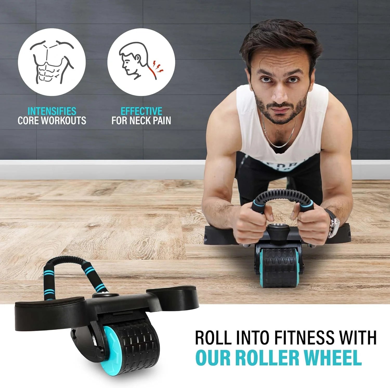 Ab Roller Wheel | Ab Roller with Elbow Support | Abs Workout Equipment | Automatic Rebound Abdominal Roller Wheel | Exercise Wheels for Home Gym, Fitness & Strength Training