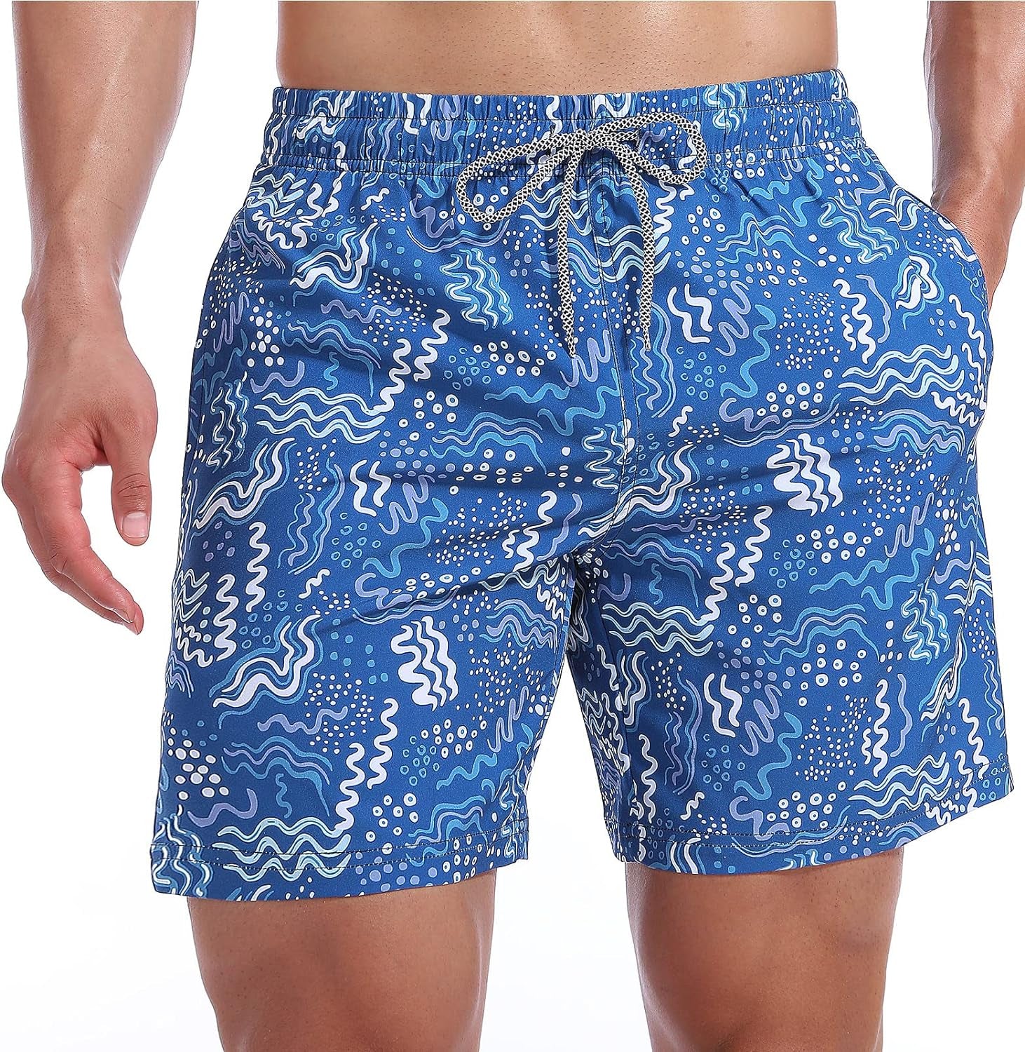 Mens Swim Trunks Quick Dry Swim Shorts with Mesh Lining Funny Beach Shorts