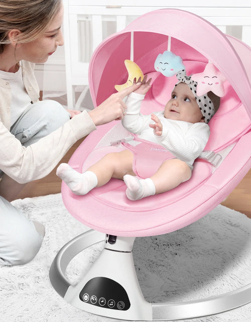 Load image into Gallery viewer, Electric Baby Swing, Bluetooth Speaker, Remote Control, Black
