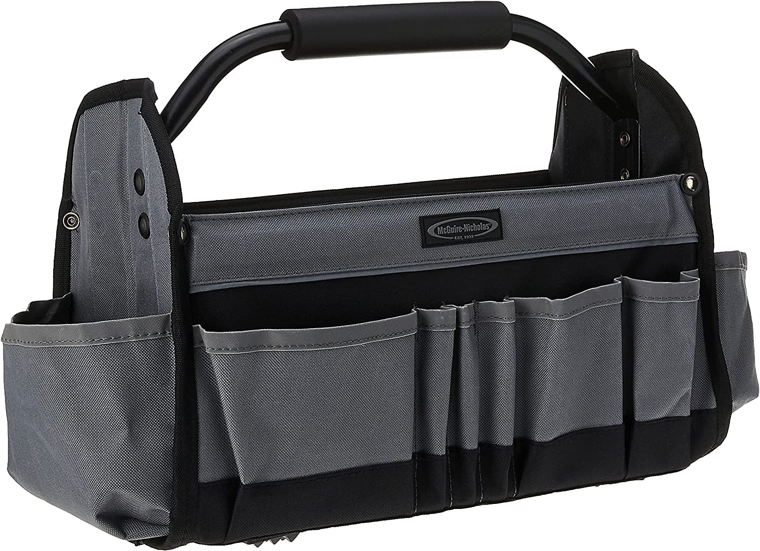 15" Collapsible Tool Tote, Grey and Black Tool Tote Bag, 22015