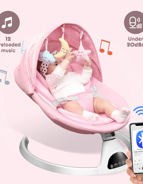 Load image into Gallery viewer, Electric Baby Swing, Bluetooth Speaker, Remote Control, Black
