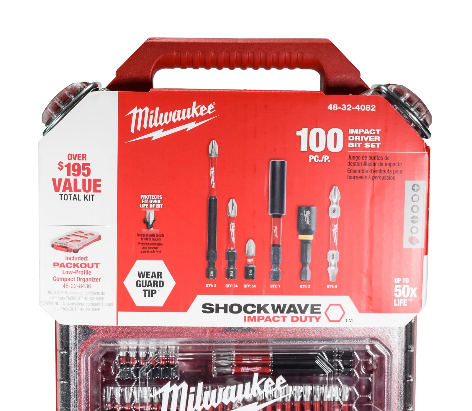 Shockwave Assorted Impact Driver Bit Set Alloy Steel 100 Pc, 1/4 In. Drive X 4 In. L