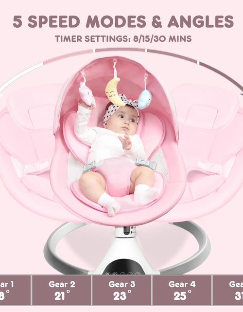 Load image into Gallery viewer, Electric Baby Swing, Bluetooth Speaker, Remote Control, Black
