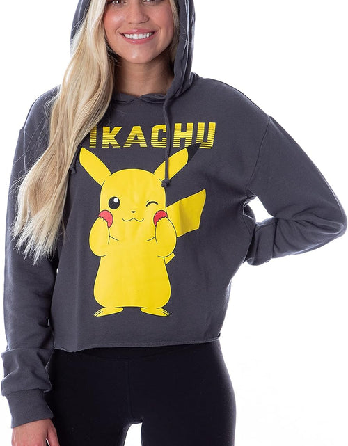 Load image into Gallery viewer, Pokemon Women&#39;S Pikachu Blushing Red Cheeks Skimmer Pullover Hoodie
