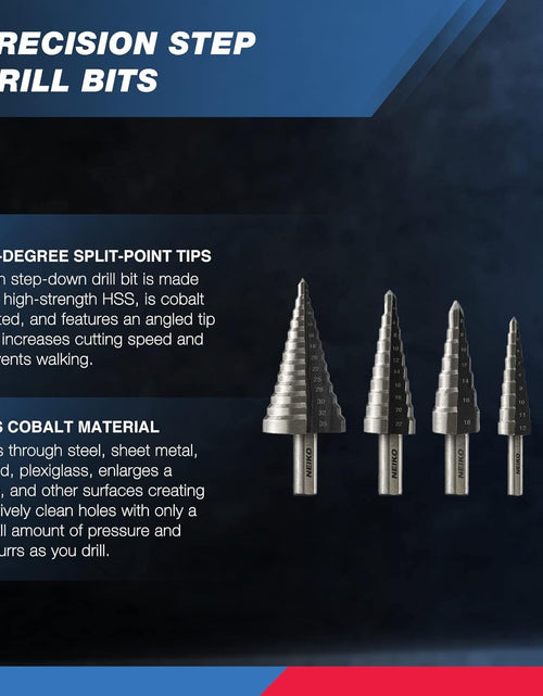 Load image into Gallery viewer, 10198A Step Drill Bit Set | 5 Piece | Metric/Mm | High Speed Steel
