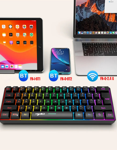 Load image into Gallery viewer, L500 Wired/Wireless Connection Gaming Keyboard 61 Keys Compact Computer Keyboard Type C Connection Mechanical Keyboard with Dyna
