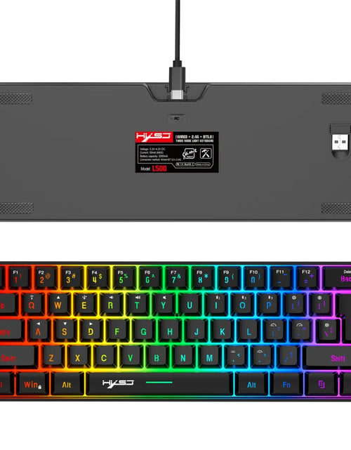 Load image into Gallery viewer, L500 Wired/Wireless Connection Gaming Keyboard 61 Keys Compact Computer Keyboard Type C Connection Mechanical Keyboard with Dyna
