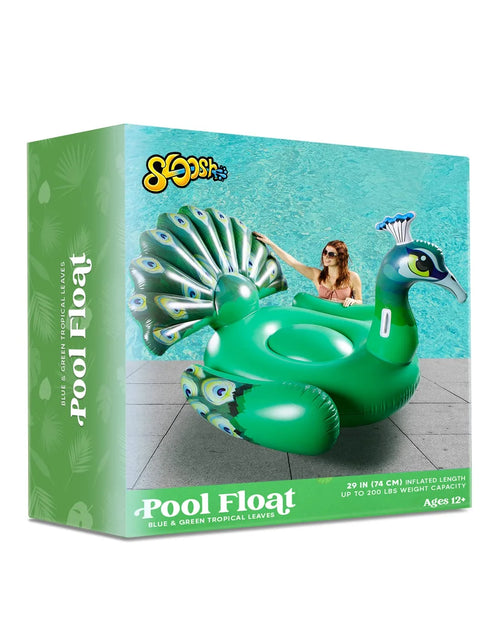 Load image into Gallery viewer, Inflatable Peacock Pool Float, Giant Green Peacock Ride on Raft for Summer Pool, Beach Floaties, Party Decoration Toys, Inflatable Island, Summer Pool Raft Lounge for Adults &amp; Kids
