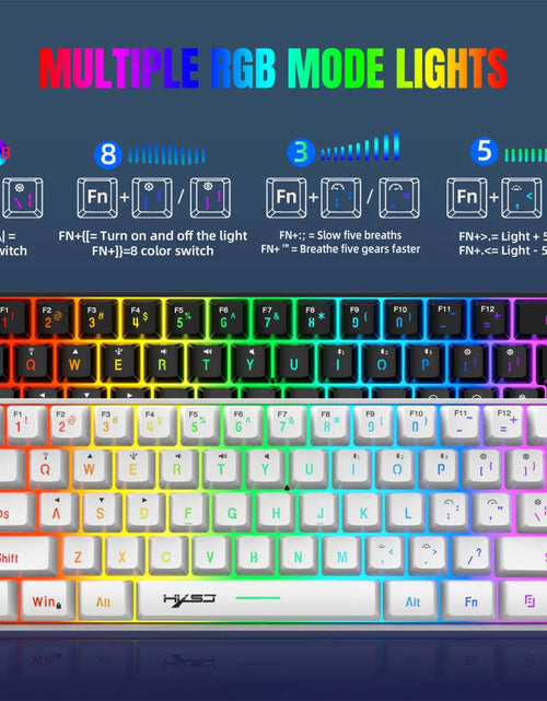 Load image into Gallery viewer, L500 Wired/Wireless Connection Gaming Keyboard 61 Keys Compact Computer Keyboard Type C Connection Mechanical Keyboard with Dyna
