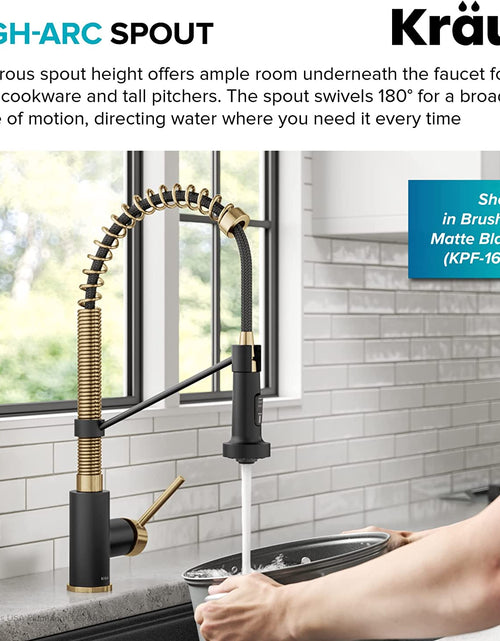 Load image into Gallery viewer, KPF-1610BG Bolden 18-Inch Commercial Kitchen Faucet with Dual Function Pull-Down Sprayhead in All-Brite Finish, 18 Inches, Brushed Gold
